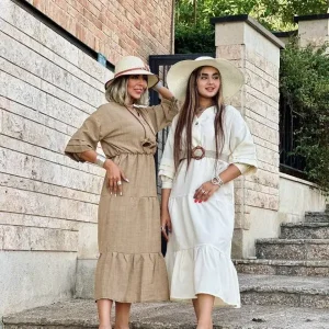 پیراهن اسپرت چیندار نخی شانتون درجه 1 کد 14327
